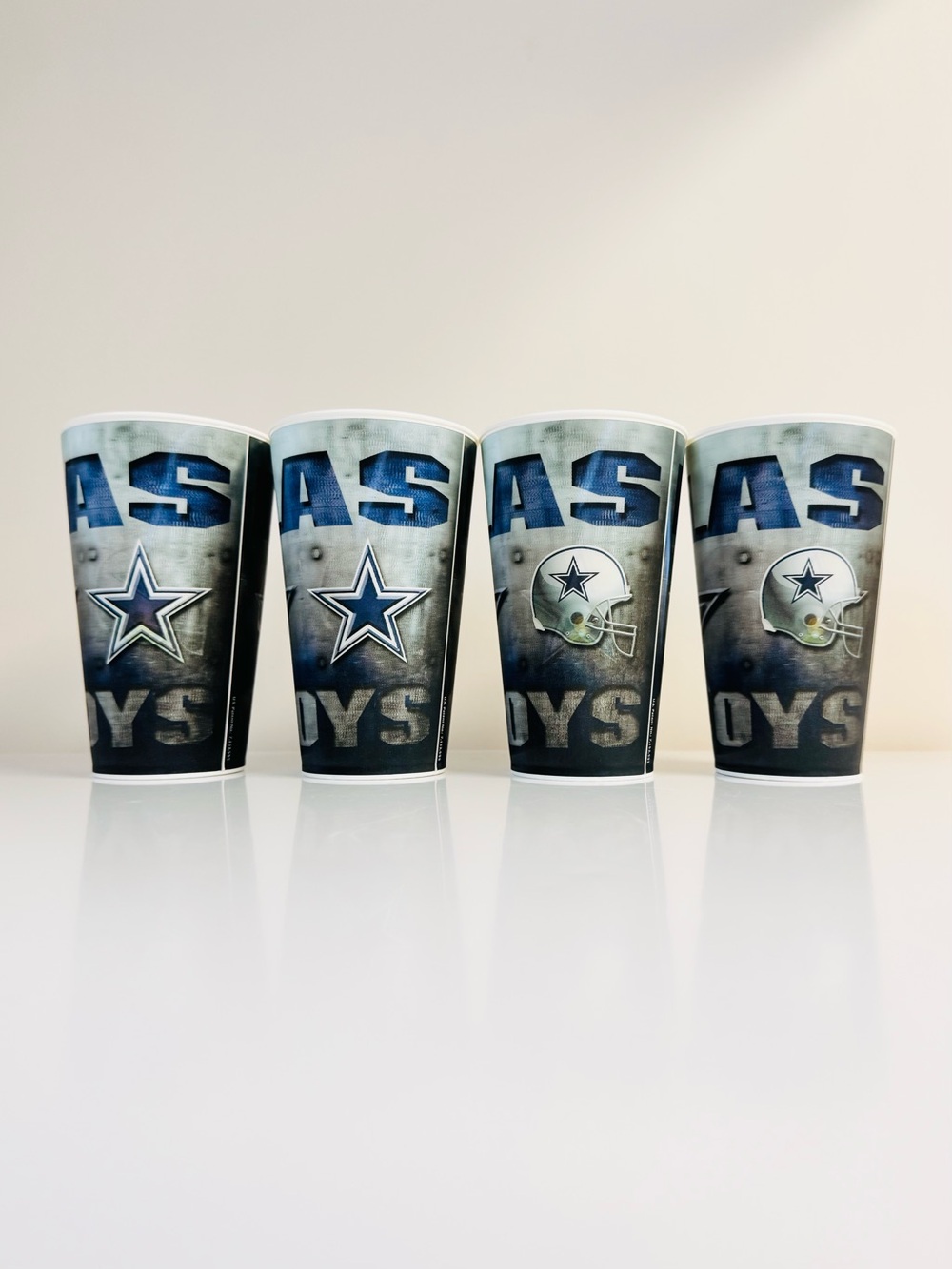 NFL Dallas Cowboys Holographic Cups 3D Collectible Set of 4